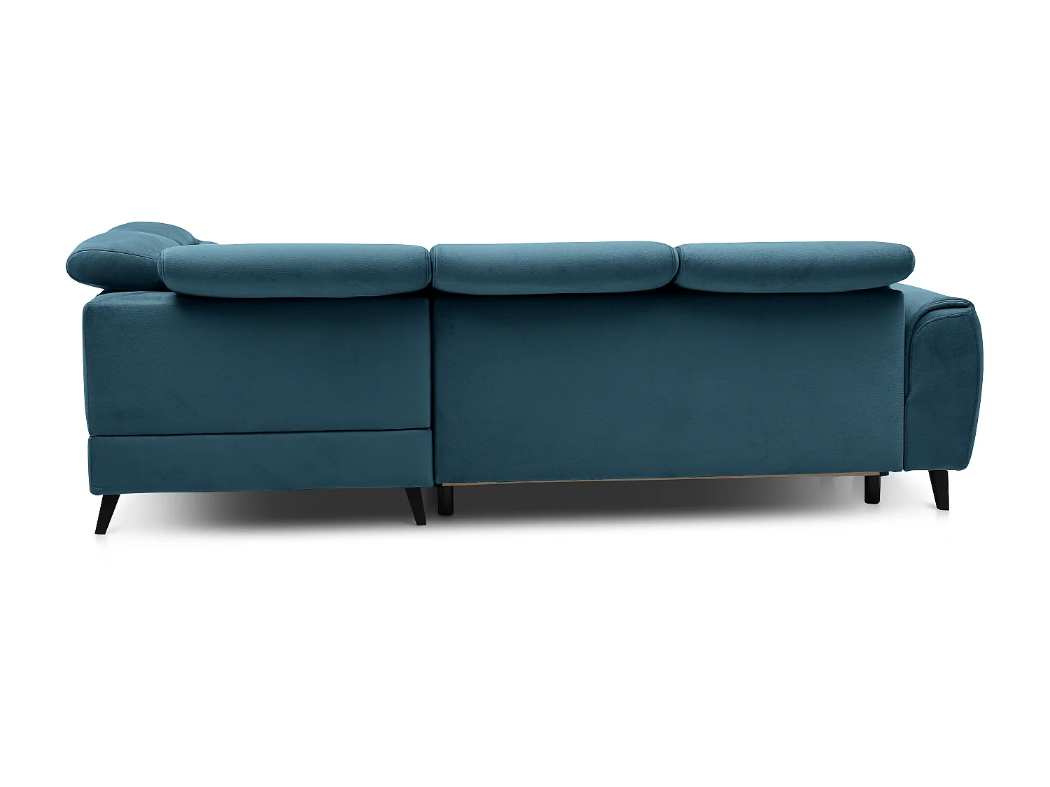 Canapé d'angle droit convertible tissu bleu canard Noblesse 255cm