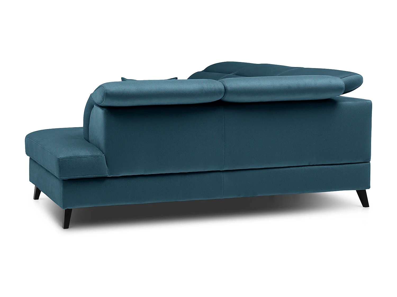 Canapé d'angle droit convertible tissu bleu canard Noblesse 255cm