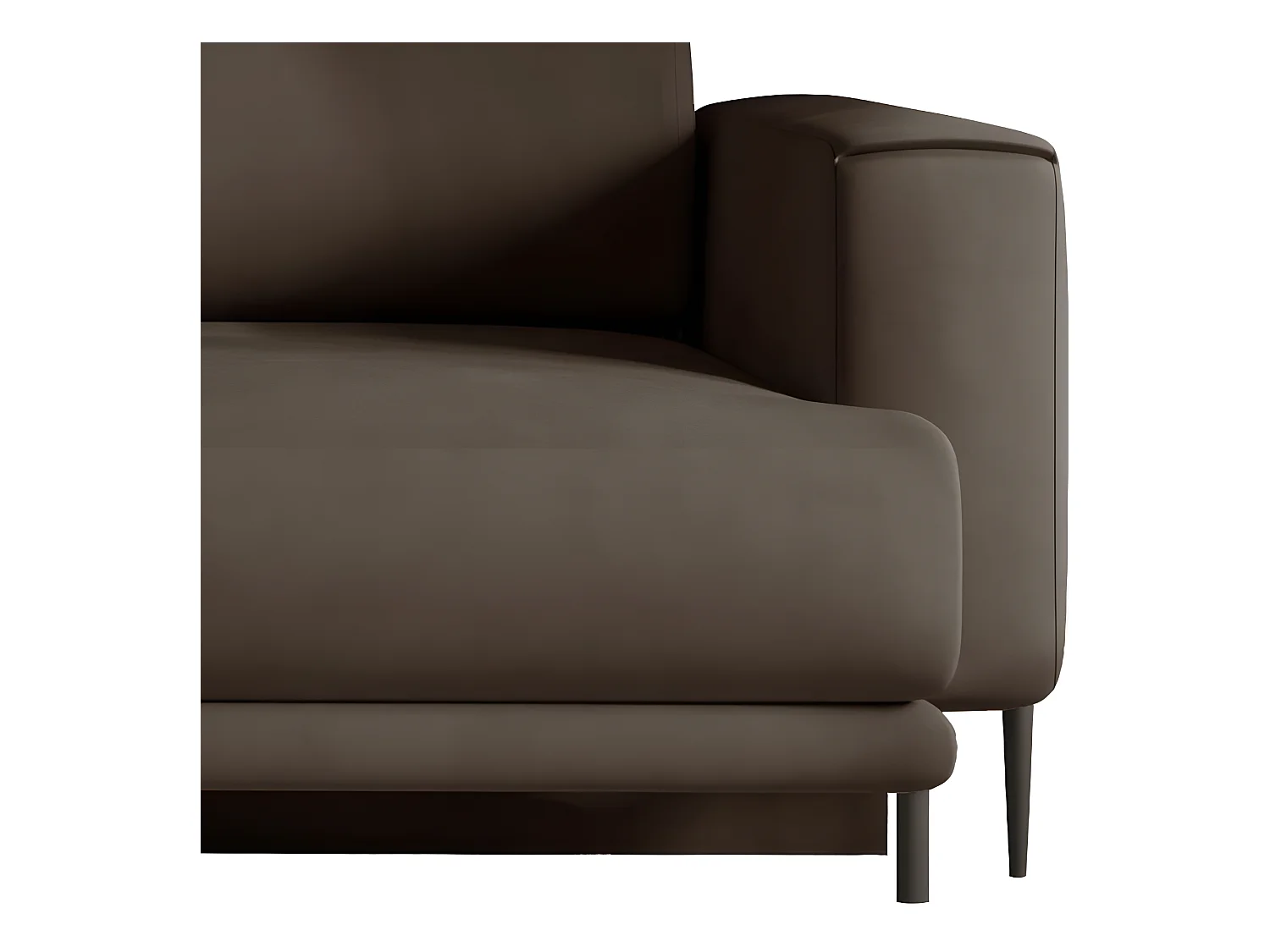 Sofá convertible recto DAVINA de terciopelo con compartimento de almacenamiento - Patas de metal negro-Color Marrón oscuro