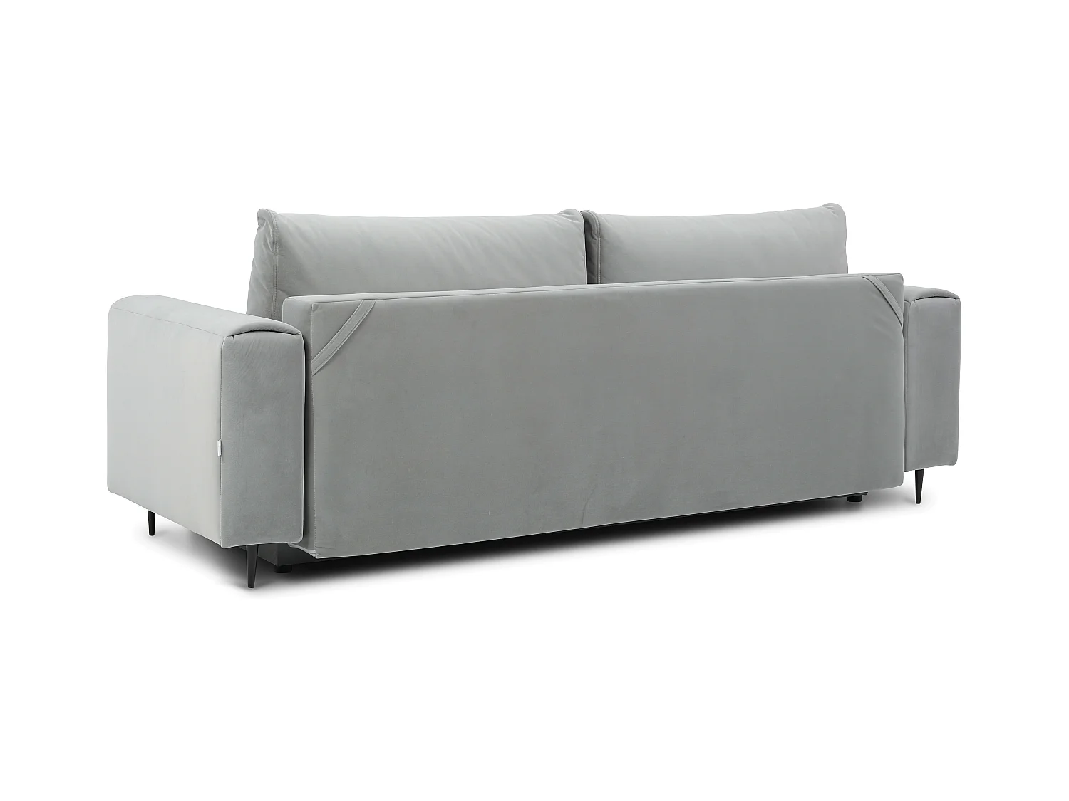 Sofá convertible recto DAVINA de terciopelo con compartimento de almacenamiento - Patas de metal negro-Color Marrón oscuro