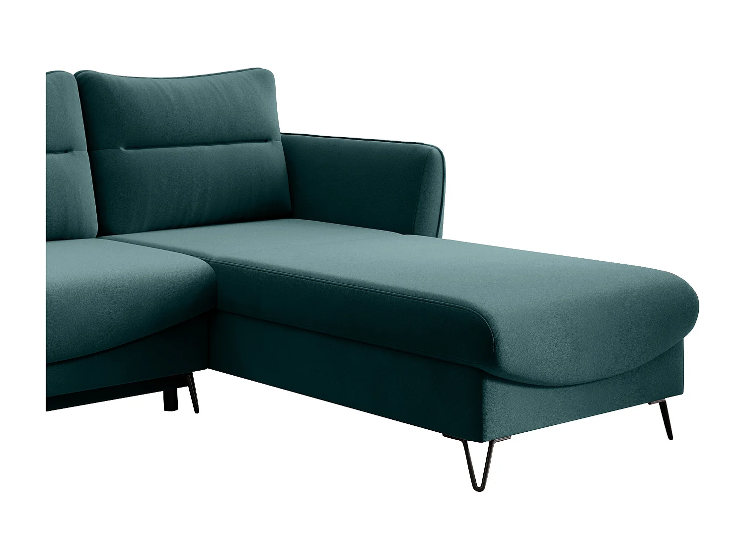 Canapé d'angle droit convertible velours vert bouteille Zurik 276cm