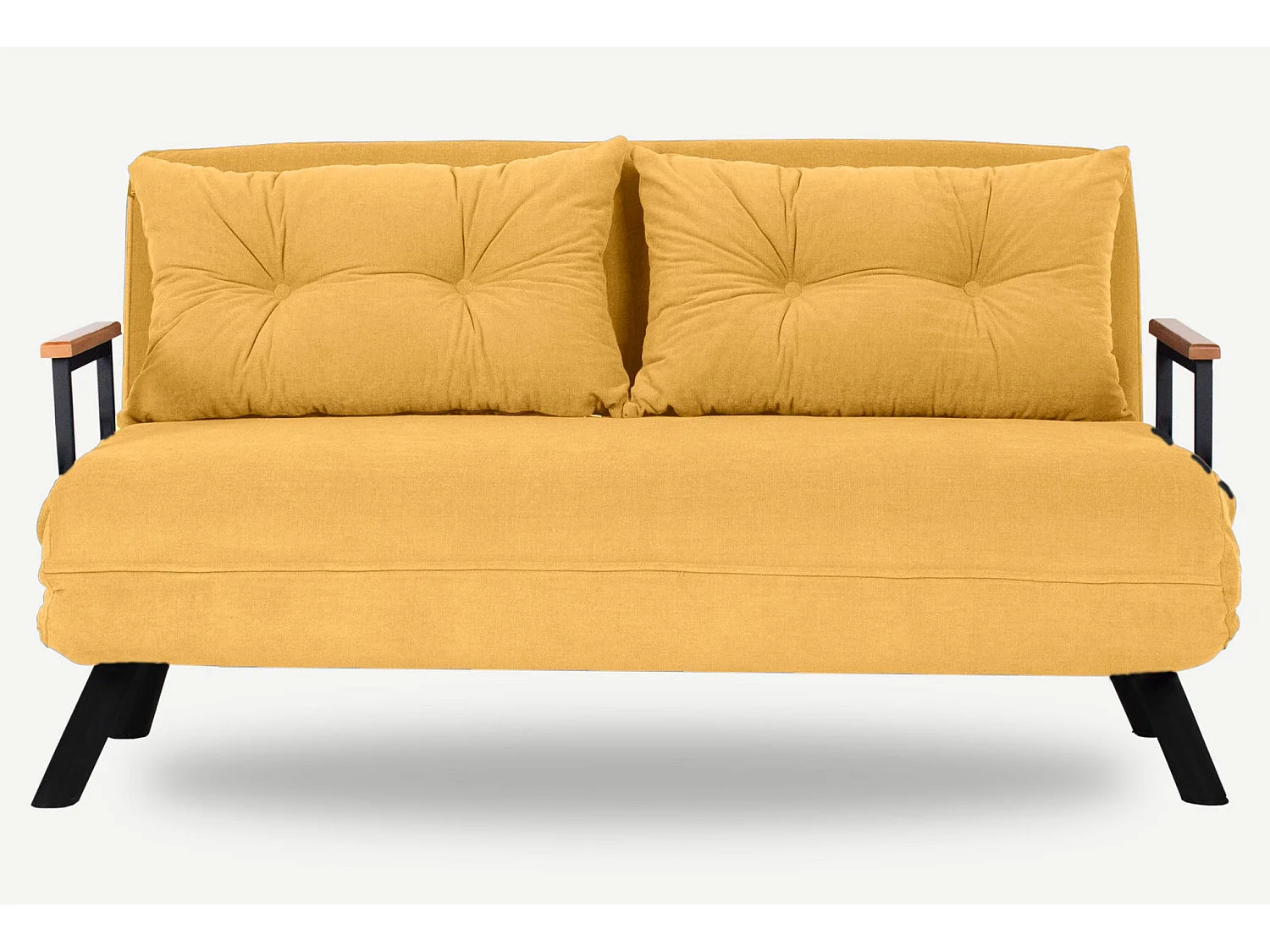 Converteerbare fauteuil van Sylvano stof-Kleur GEEL-Aantal plaatsen) 2 zitplaatsen