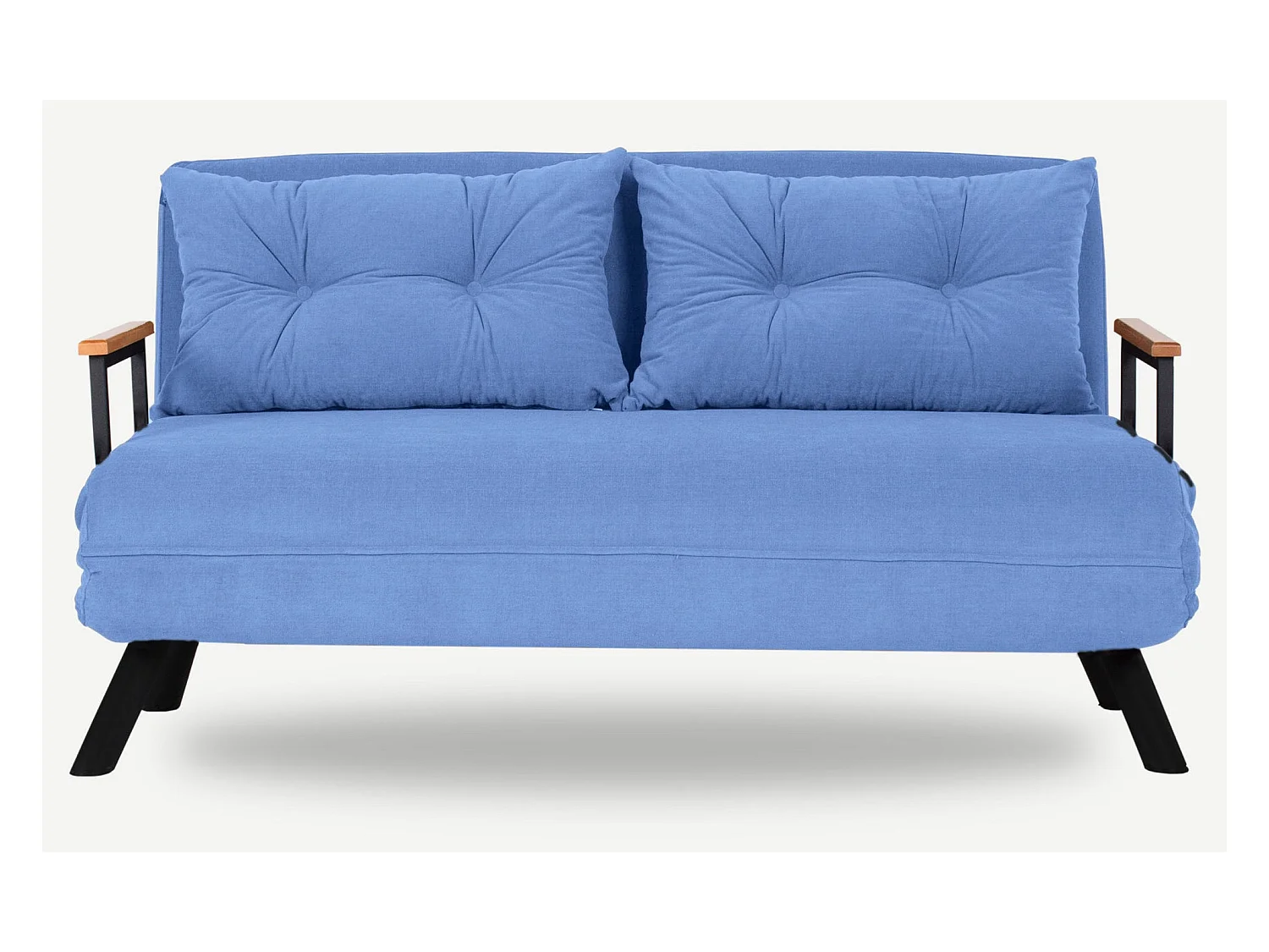 Canapé convertible tissu Sylvano-Couleur Bleu clair-2 places