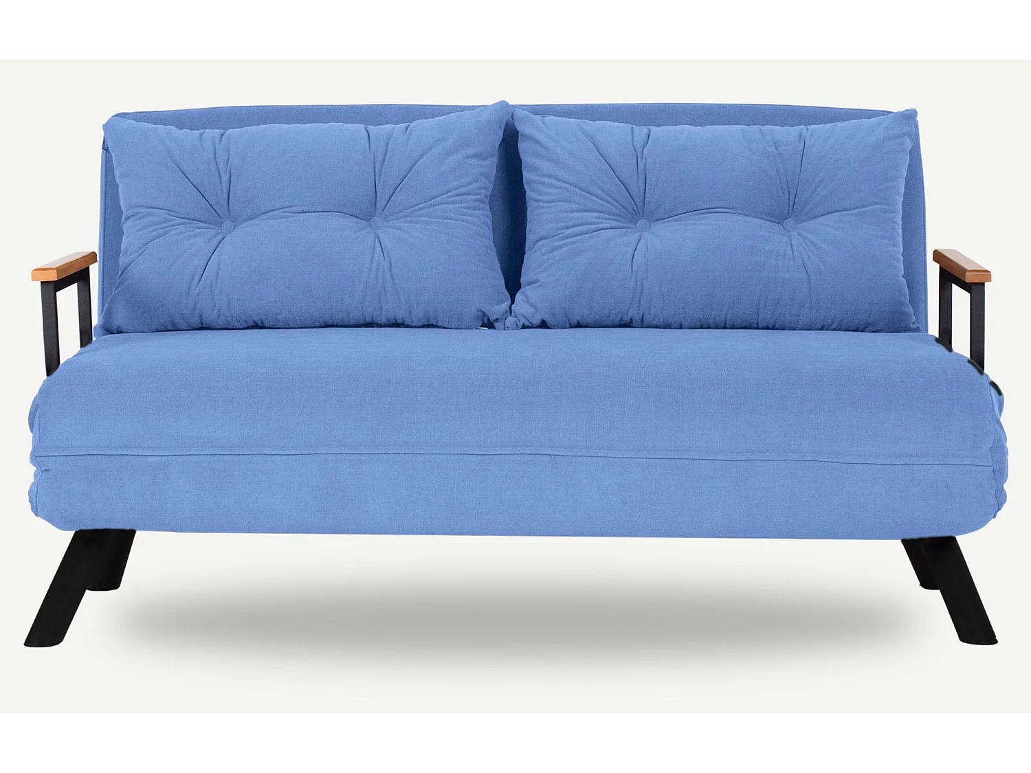 Canapé convertible tissu Sylvano-Couleur Bleu clair-2 places