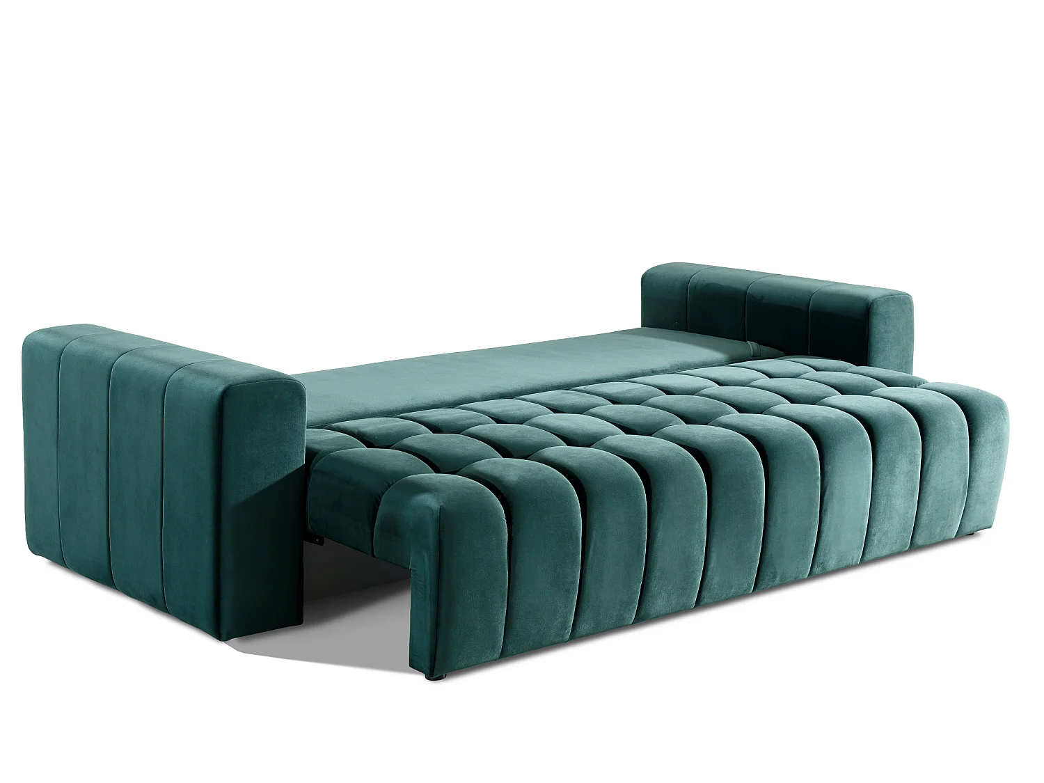 Canapé convertible express 3 places avec coffre en tissu gris foncé LARKO