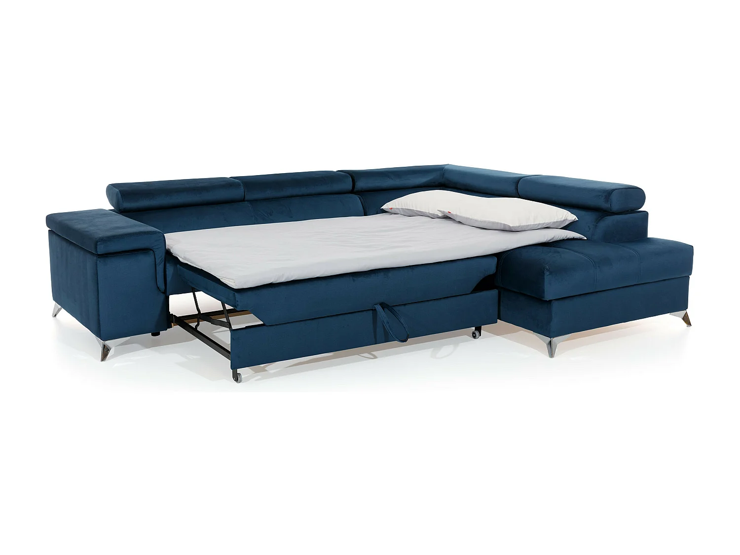 Canapé d'angle droit convertible velours marron Marido 275cm