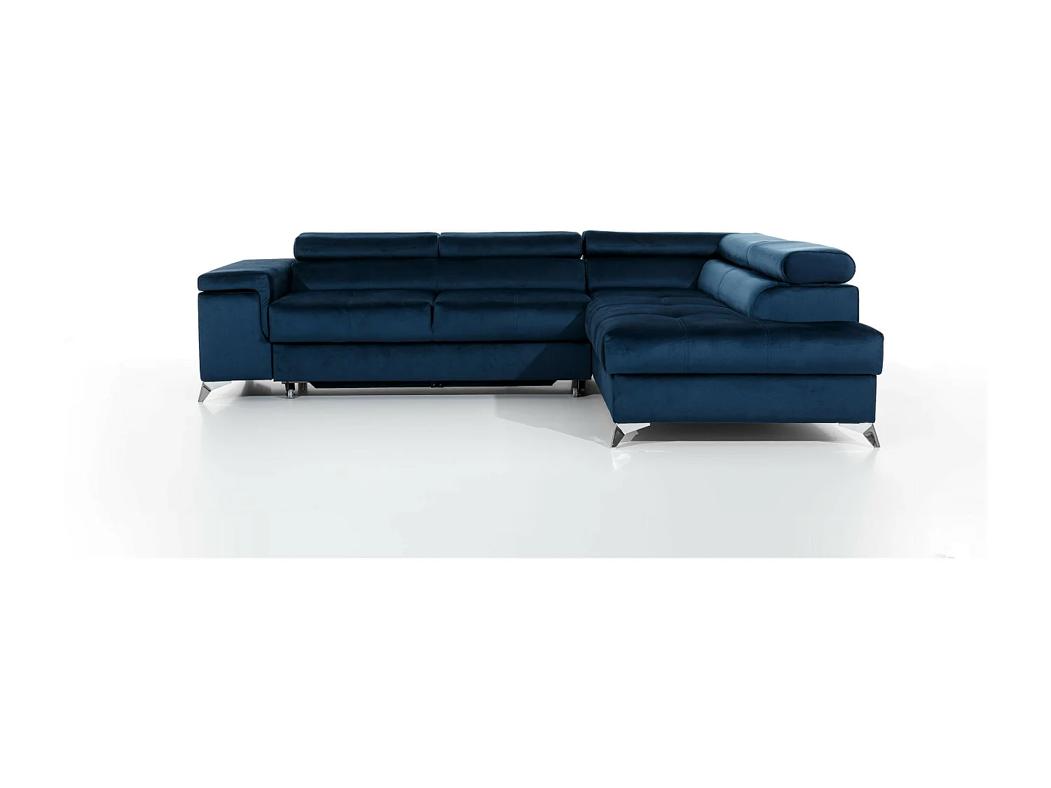 Canapé d'angle droit convertible velours marron Marido 275cm