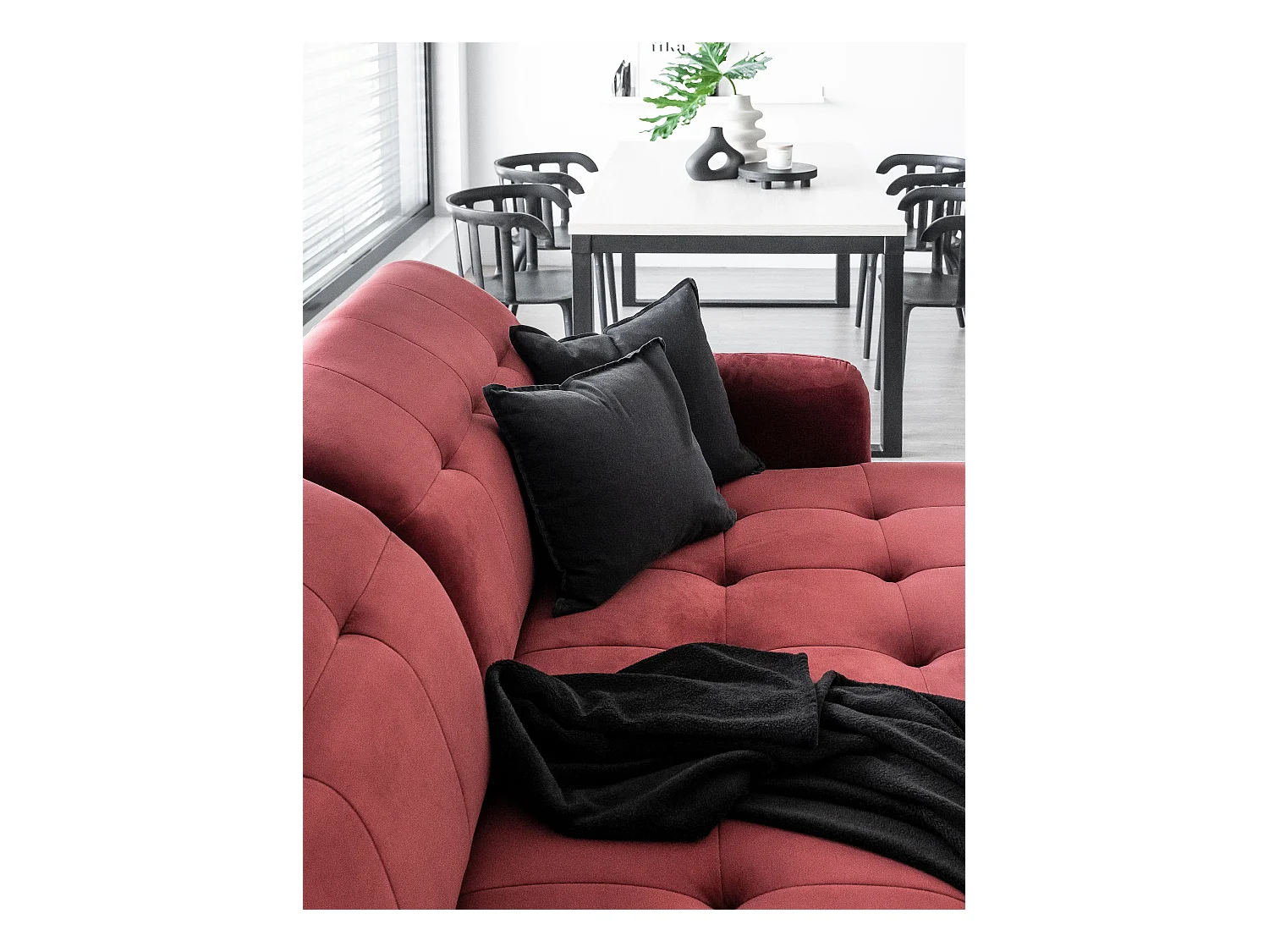 Canapé convertible angle droit avec têtières réglables tissu matelassé jaune Lory 225cm