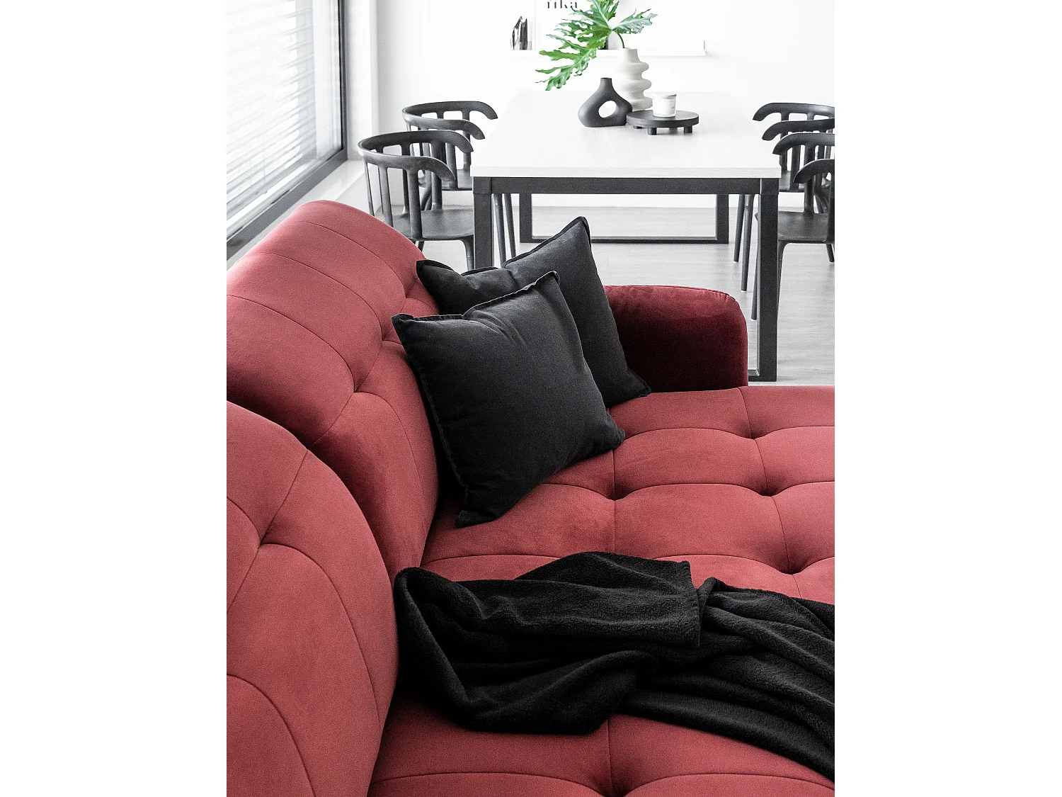 Canapé convertible angle droit avec têtières réglables tissu matelassé jaune Lory 225cm