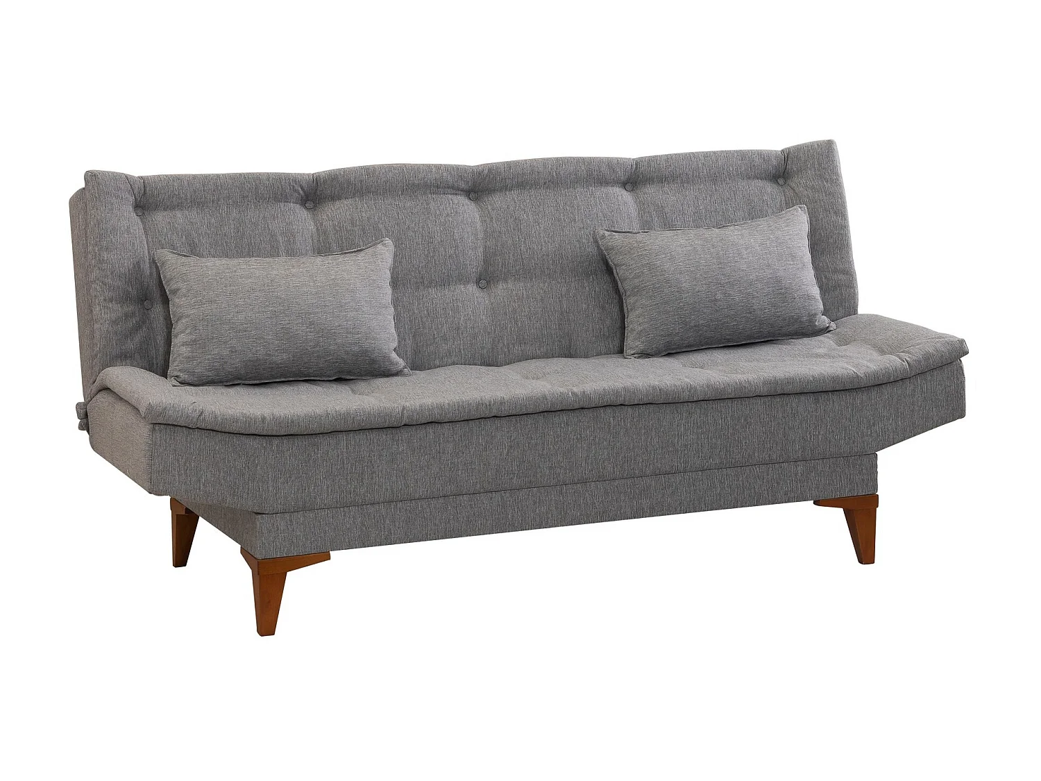 Canapé lit clic clac 3 places tissu gris clair Sanko