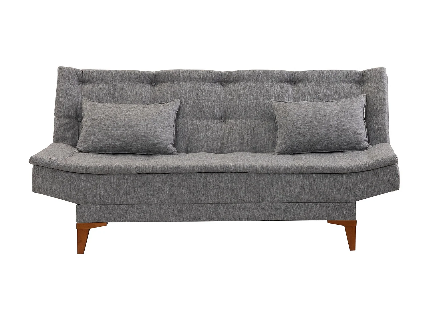 Canapé lit clic clac 3 places tissu gris clair Sanko