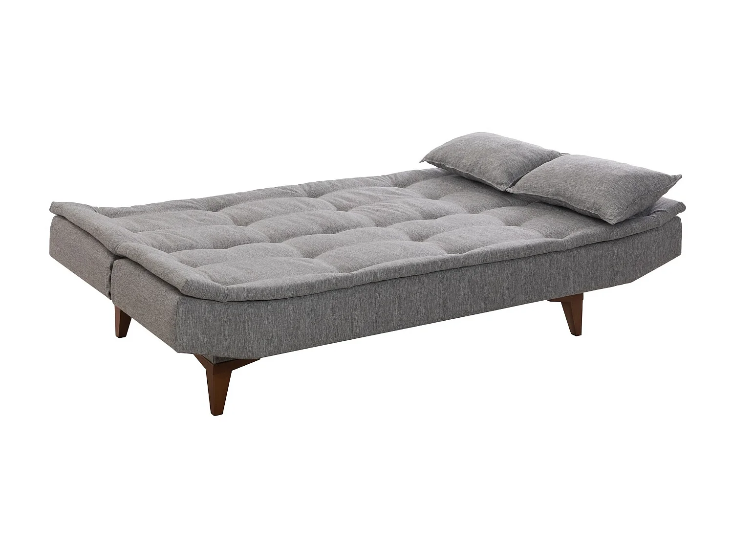 Canapé lit clic clac 3 places tissu gris clair Sanko