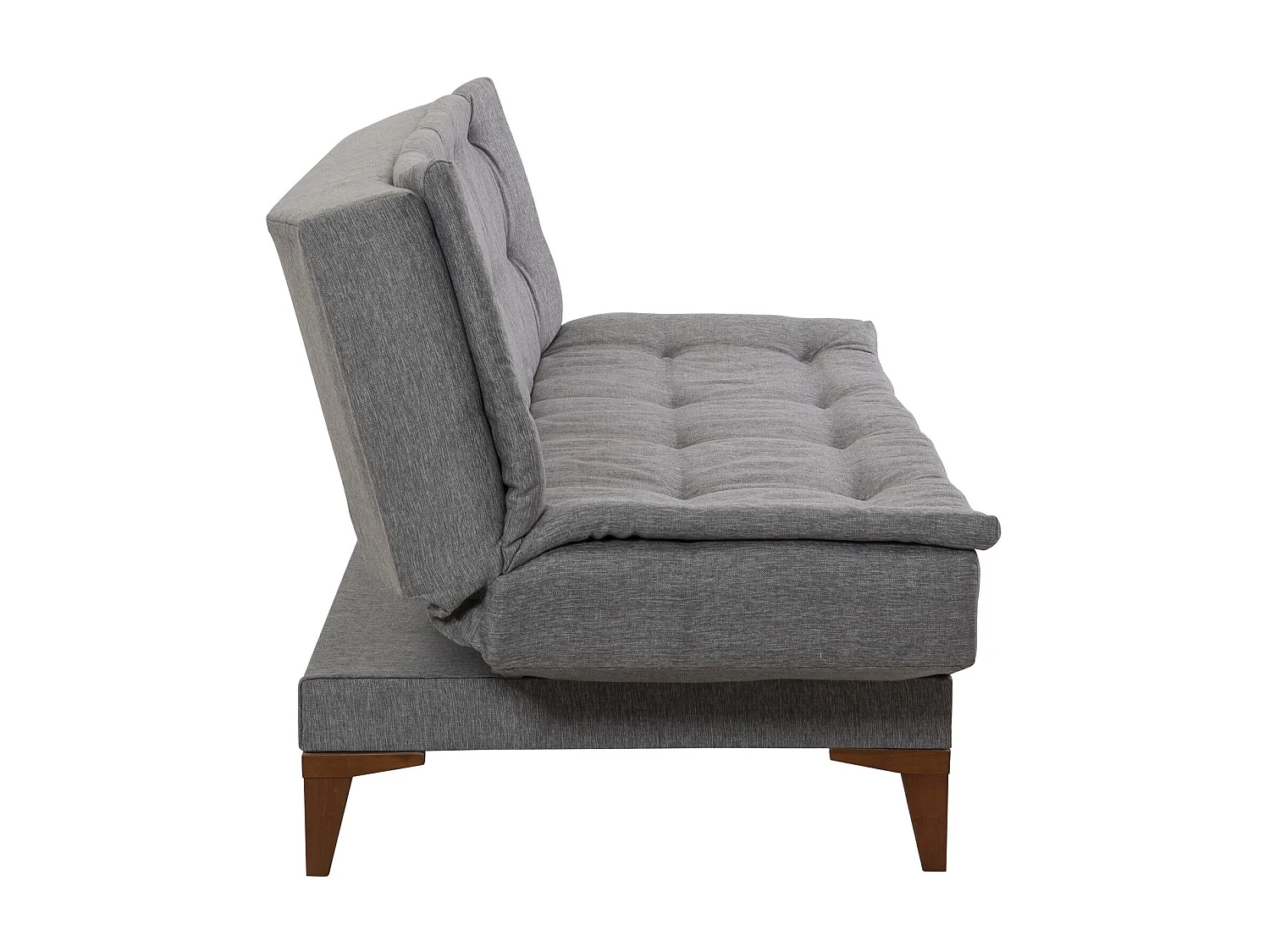Canapé lit clic clac 3 places tissu gris clair Sanko