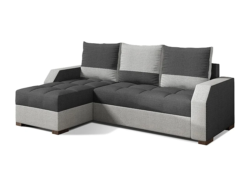 Designer omkeerbare hoekslaapbank in lichtgrijze en donkergrijze stof Zarky 250 cm