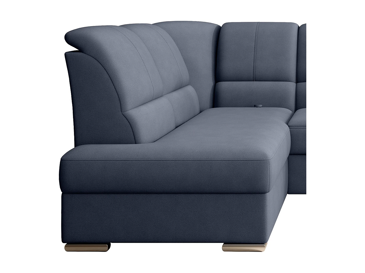 Converteerbare hoekbank links in lavendelblauwe stof en chroomstalen poten Zabor 270 cm