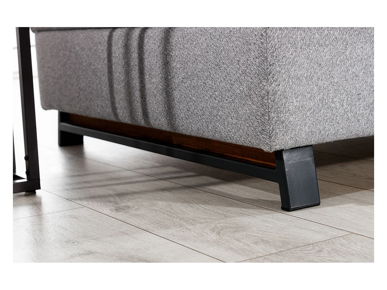 Canapé angle gauche convertible simili cuir crème avec têtières réglables Nikos 265cm