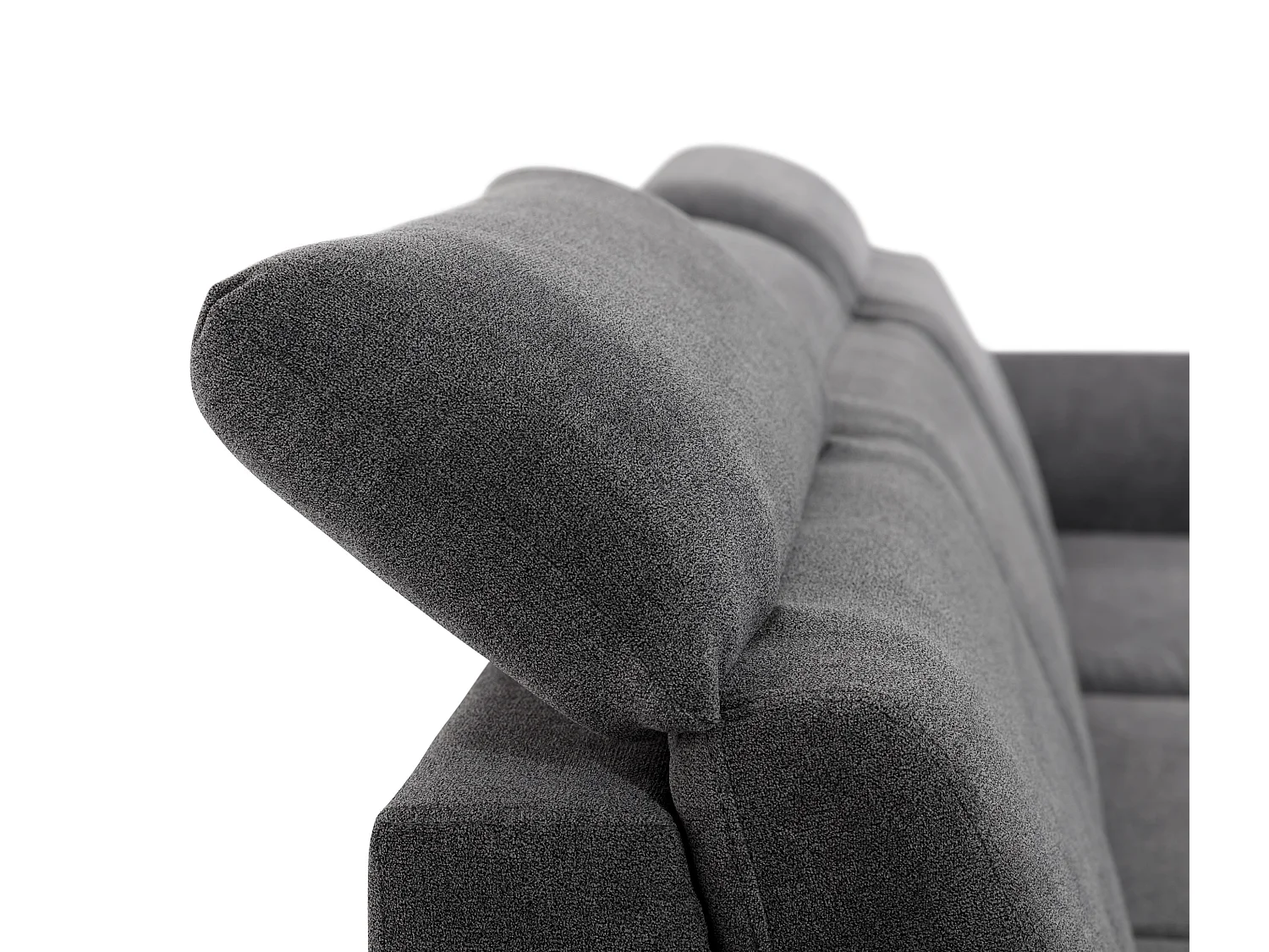 Canapé convertible d'angle gauche tissu gris foncé chiné et simili gris Suzy 272cm