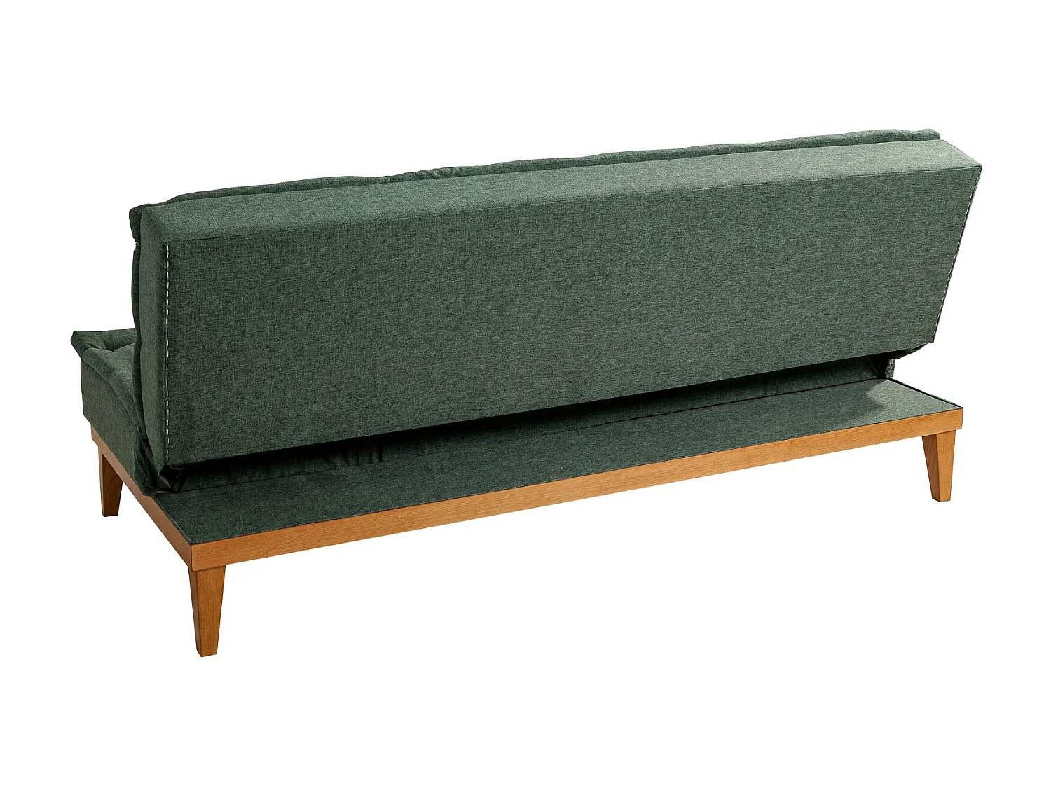 Canapé lit clic clac 3 places tissu vert Sporka 180cm