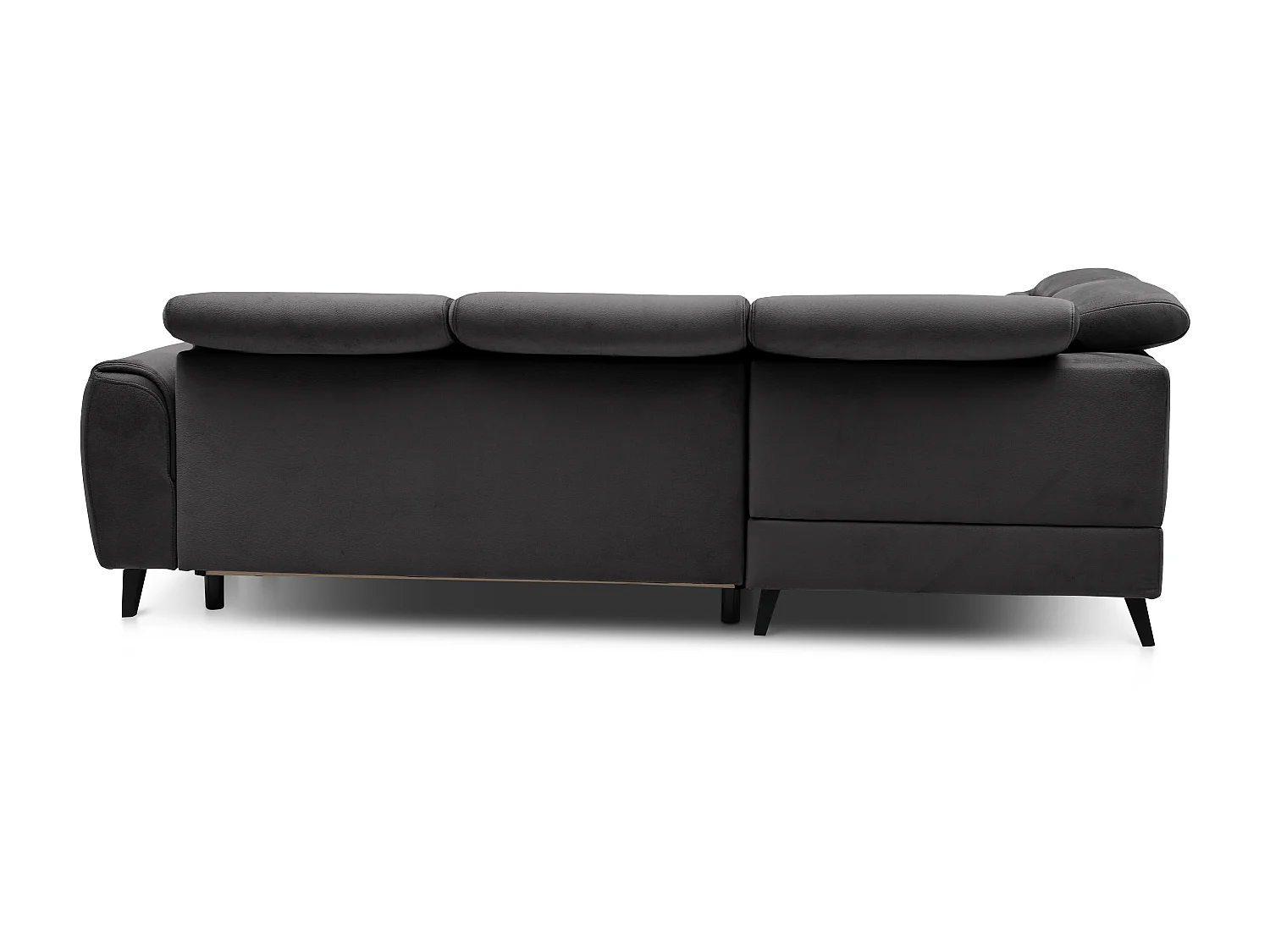 Canapé d'angle gauche convertible tissu gris anthracite Noblesse 255cm