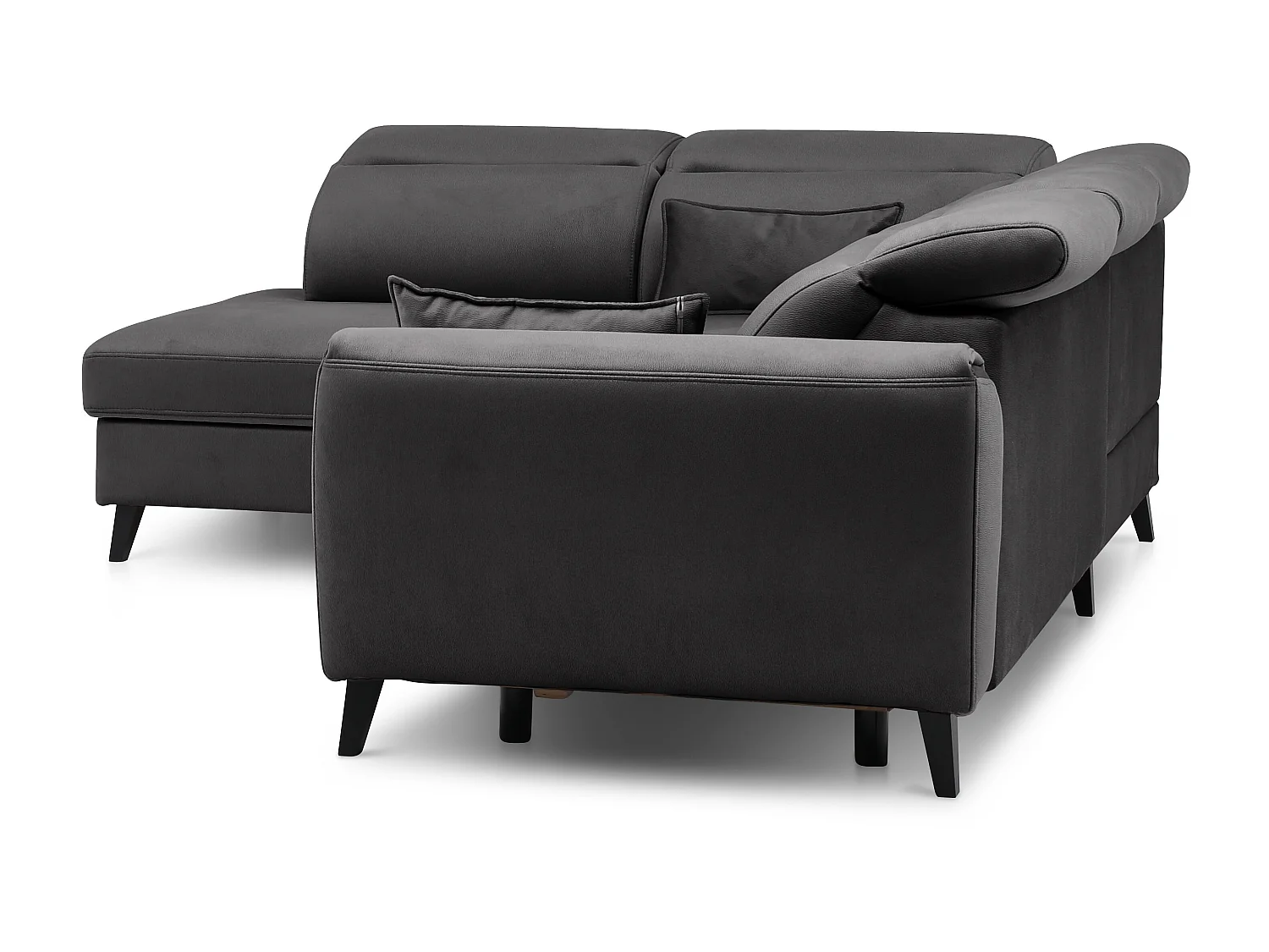 Canapé d'angle gauche convertible tissu gris anthracite Noblesse 255cm