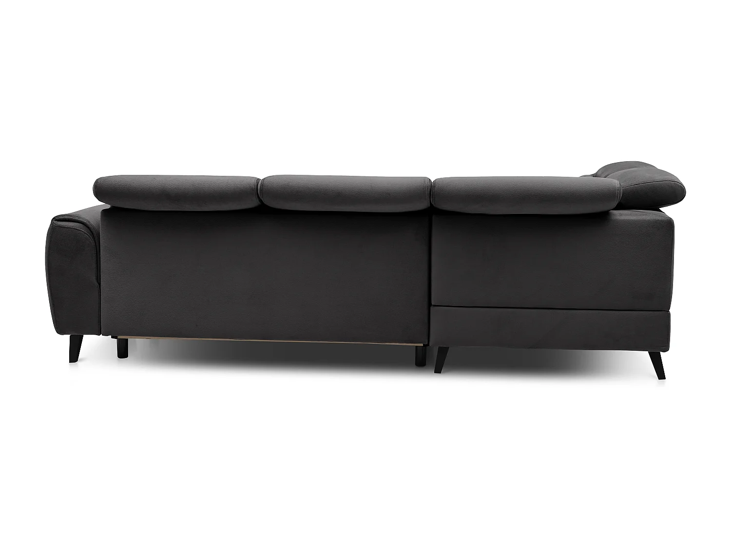 Canapé d'angle gauche convertible tissu gris anthracite Noblesse 255cm