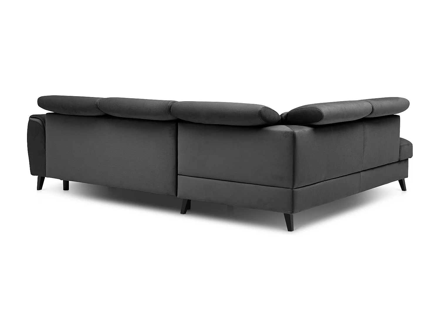 Canapé d'angle gauche convertible tissu gris anthracite Noblesse 255cm