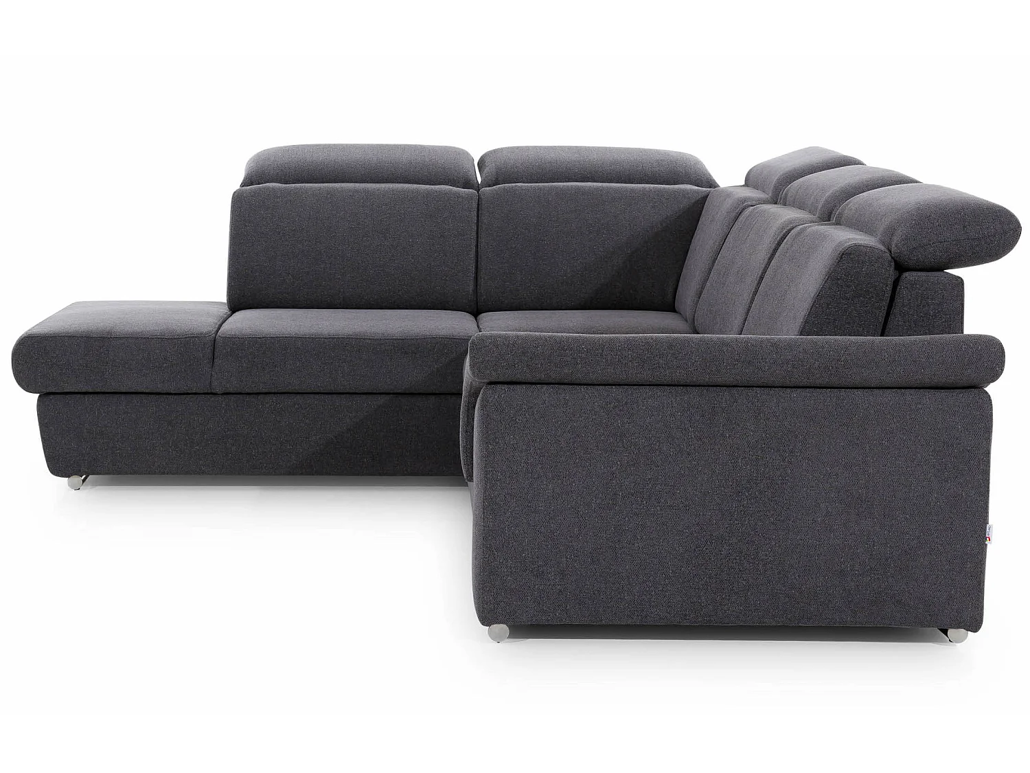 Canapé angle gauche convertible tissu marron avec appuis-tête réglables Kepita 260cm