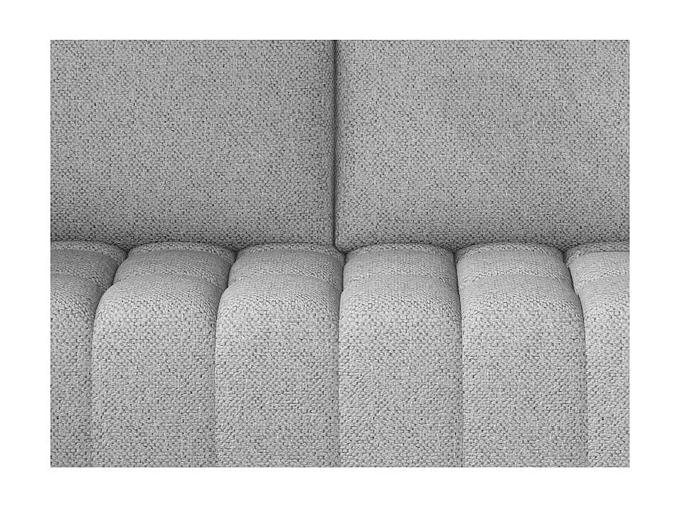 Canapé convertible 3 places tissu gris clair avec coffre de rangement Larko 245cm