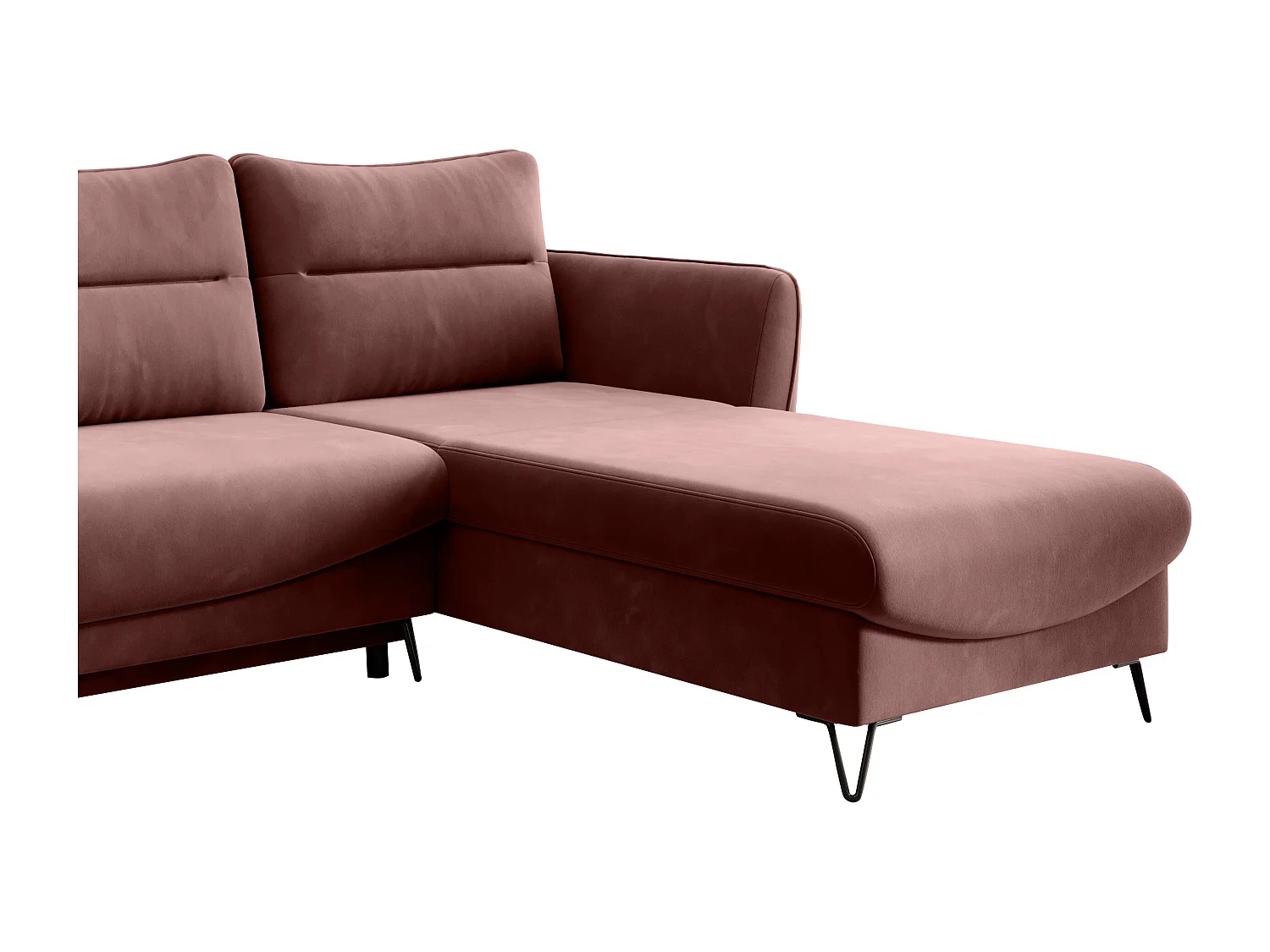 Zurik roeststof converteerbare hoekbank rechts 276 cm