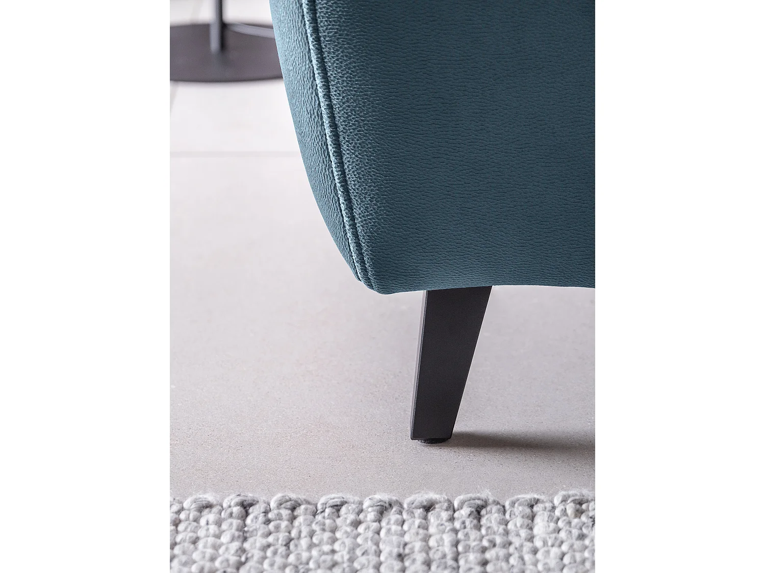 Canapé d'angle convertible avec rangement velours NOBLESSE - Pieds bois noir-Gris clair-angle droit