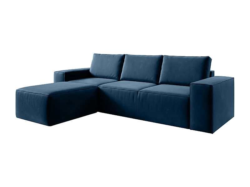 Moderne converteerbare hoekbank links donkerblauw stof Willace 302 cm