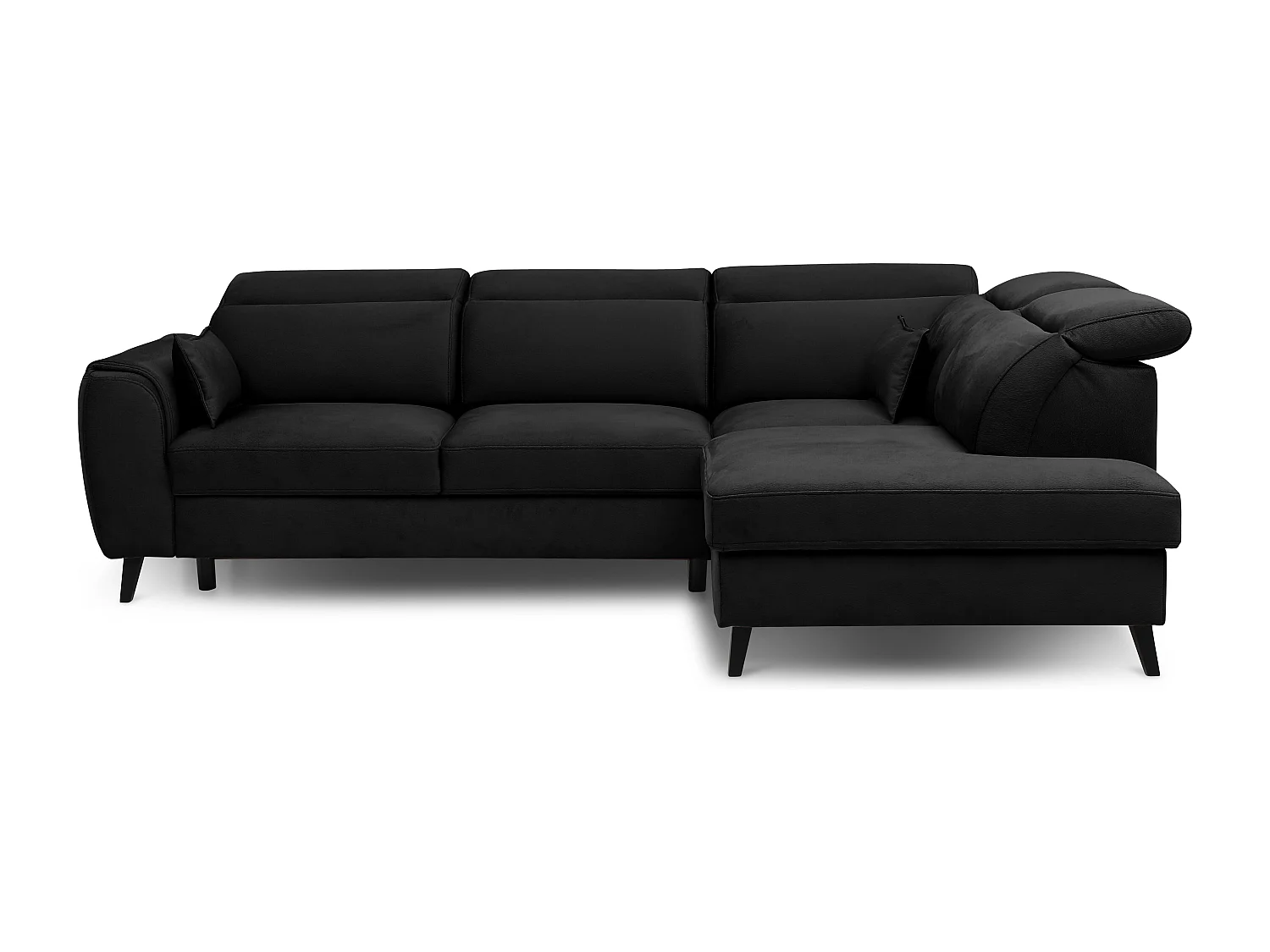 Noblesse zwarte stoffen converteerbare hoekbank 255 cm