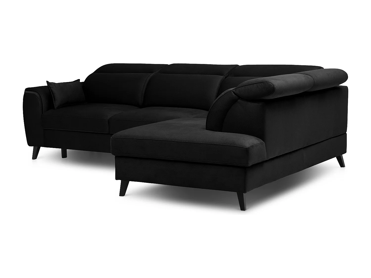 Noblesse zwarte stoffen converteerbare hoekbank 255 cm