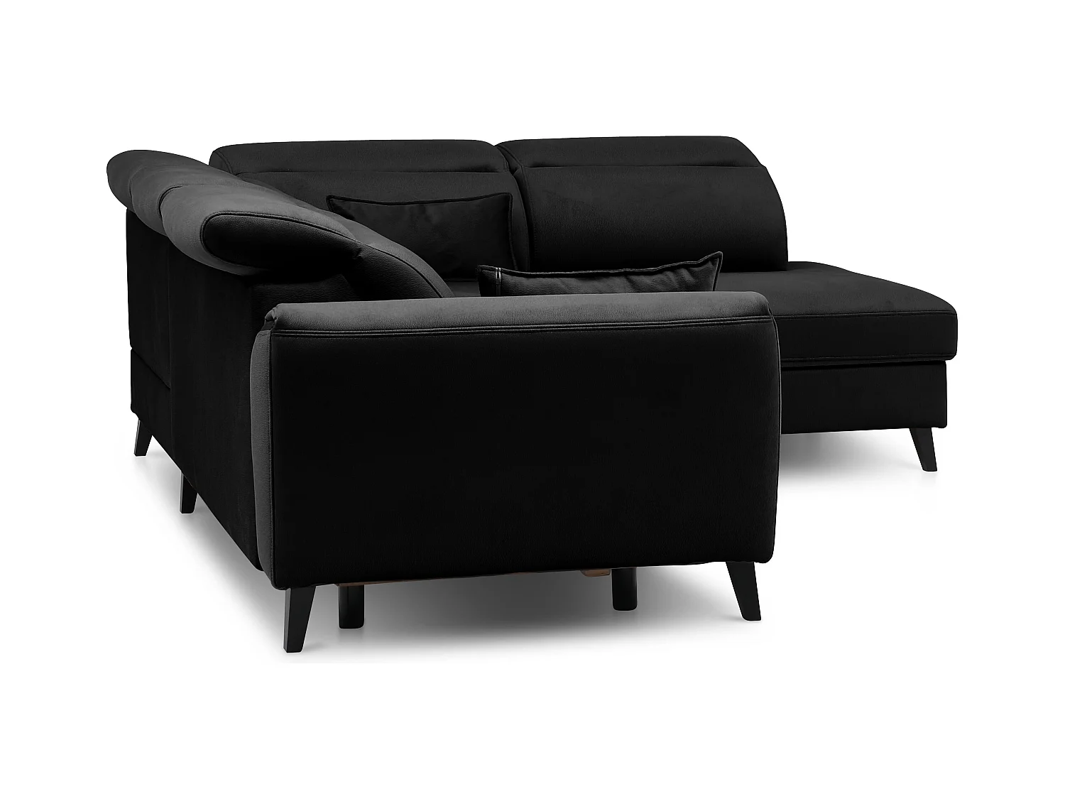 Canapé d'angle droit convertible tissu noir Noblesse 255cm