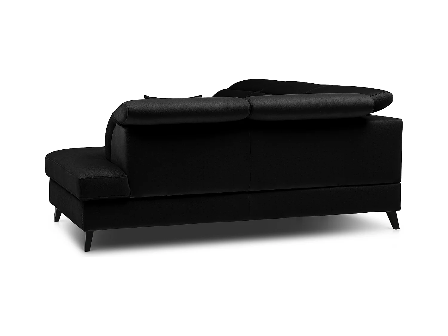 Canapé d'angle droit convertible tissu noir Noblesse 255cm