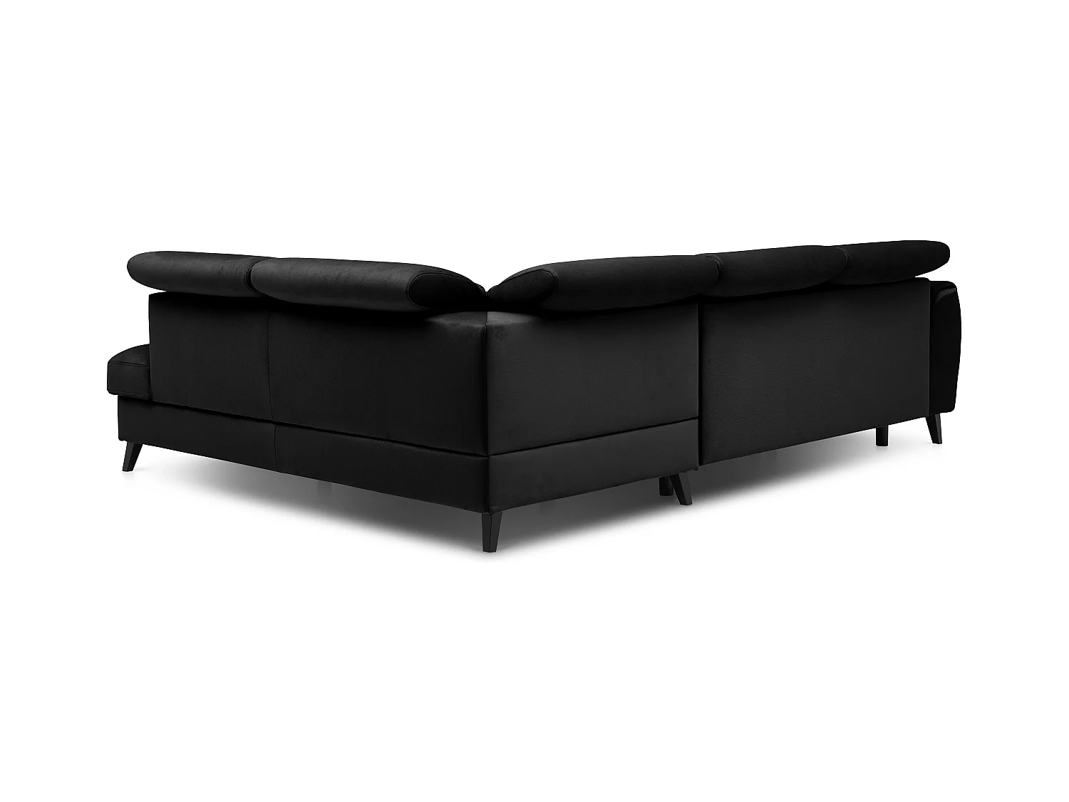 Canapé d'angle droit convertible tissu noir Noblesse 255cm