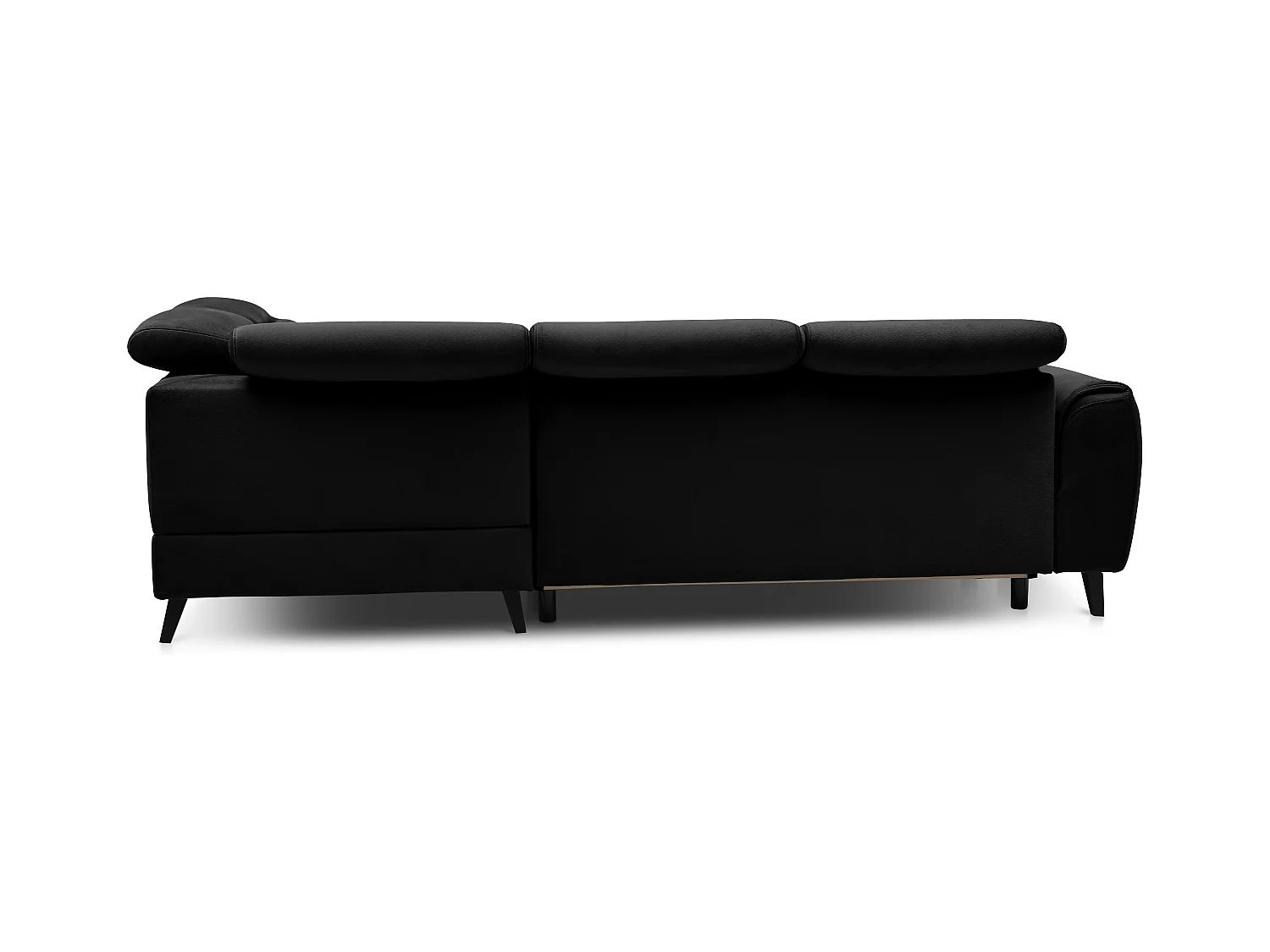 Canapé d'angle droit convertible tissu noir Noblesse 255cm