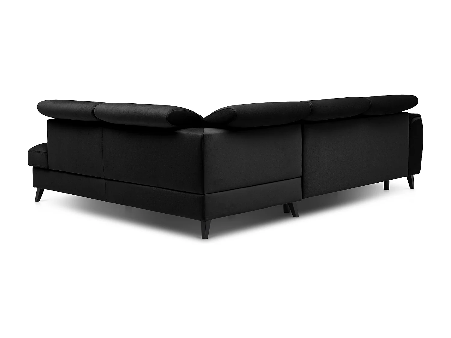 Canapé d'angle droit convertible tissu noir Noblesse 255cm