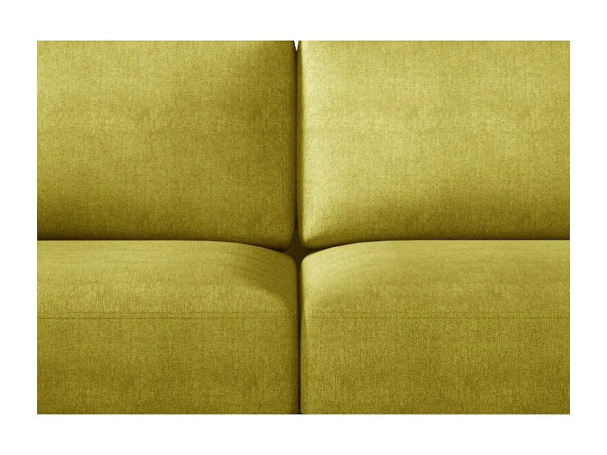 Canapé convertible 3-4 places tissu jaune et pieds métal noir Zora 250cm