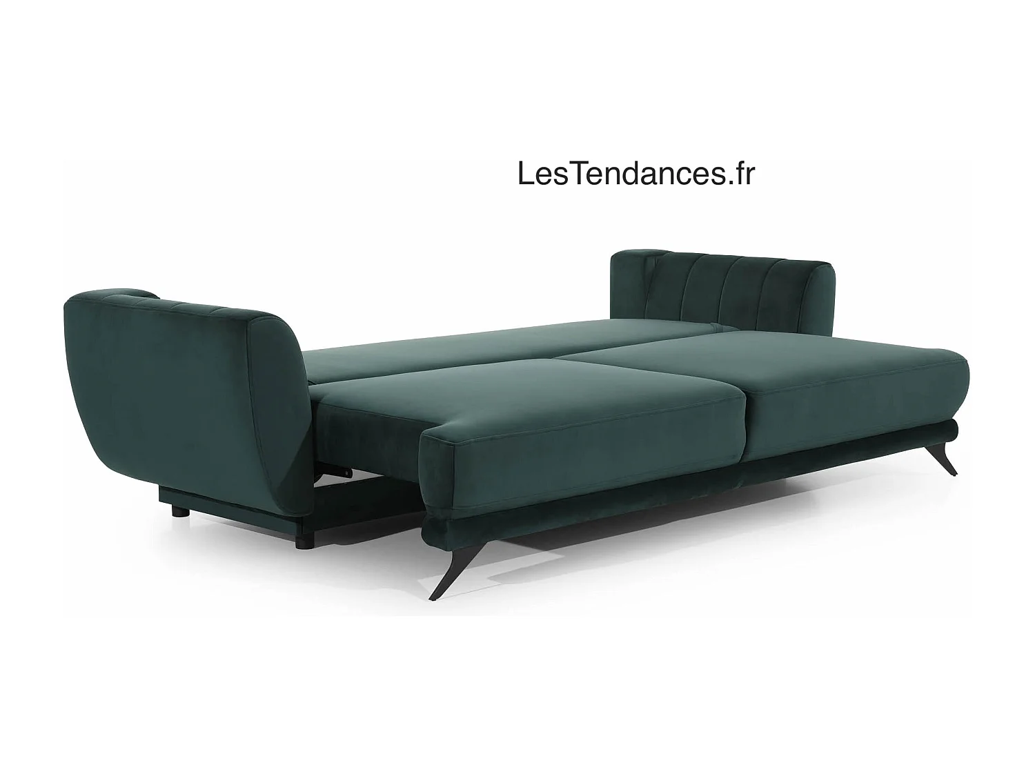 Canapé convertible 3-4 places tissu jaune et pieds métal noir Zora 250cm
