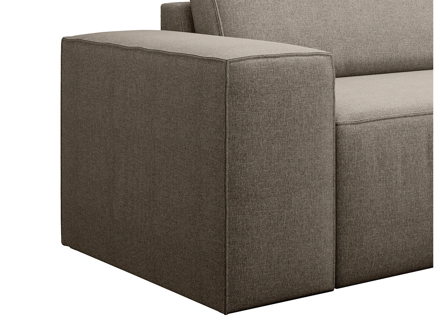 Canapé convertible 4 places tissu marron clair Willace 260cm
