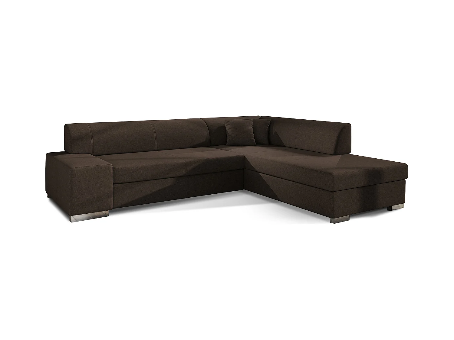 Canapé convertible moderne angle droit tissu marron Plazo 278cm