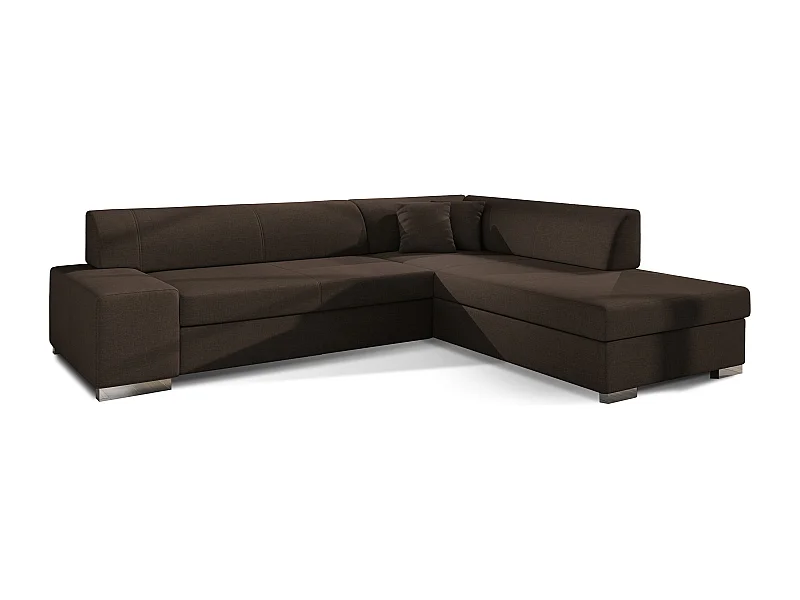 Canapé convertible moderne angle droit tissu marron Plazo 278cm