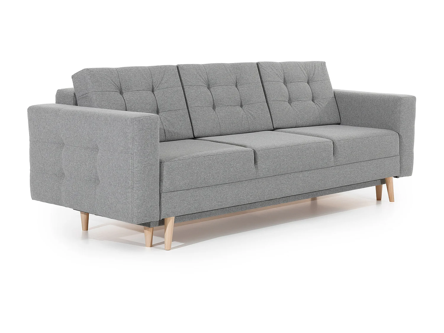 Canapé 3 places convertible matelassé velours châtaigne Anska 235cm