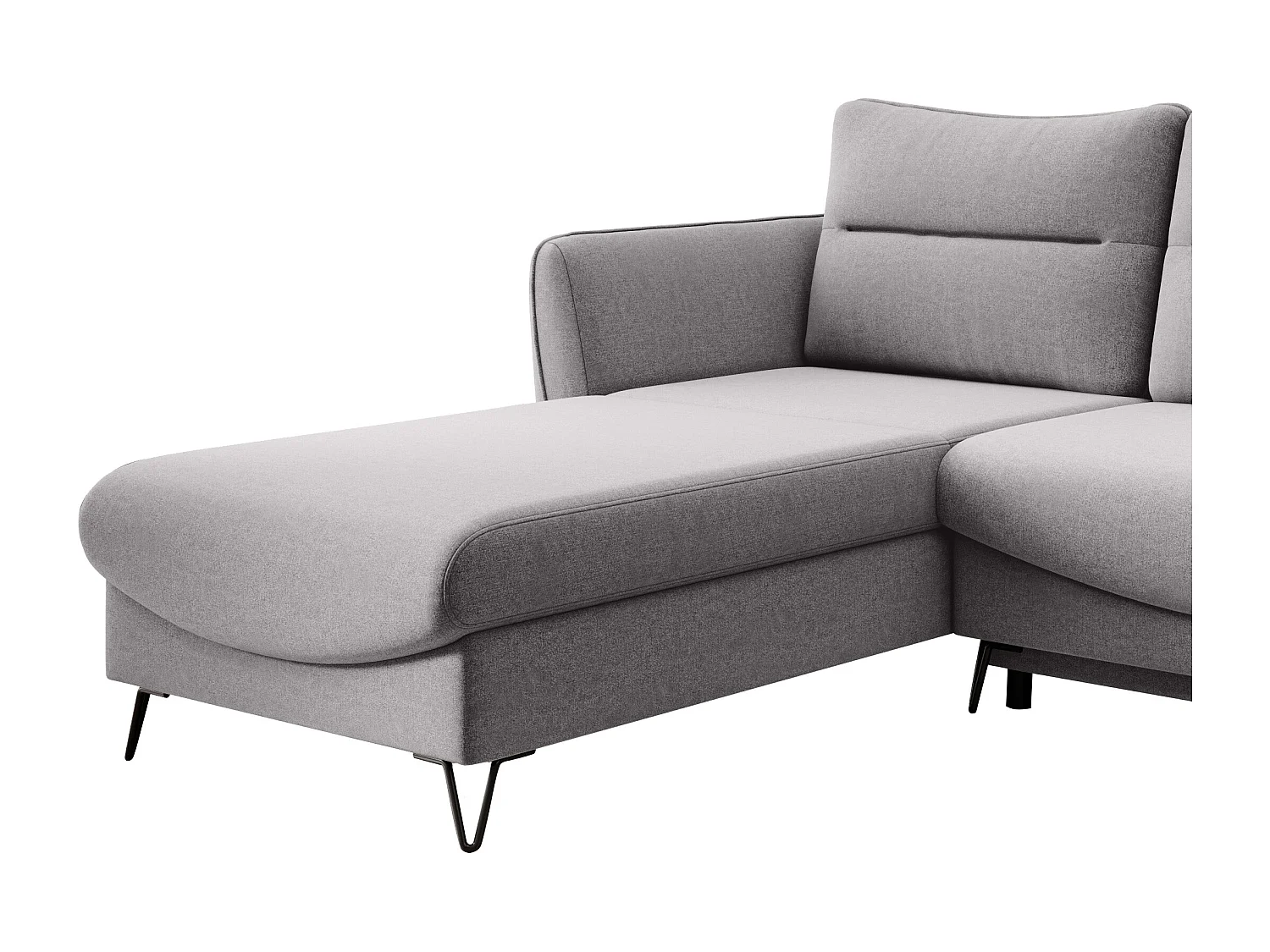 Canapé d'angle gauche convertible tissu gris clair Zurik 276cm