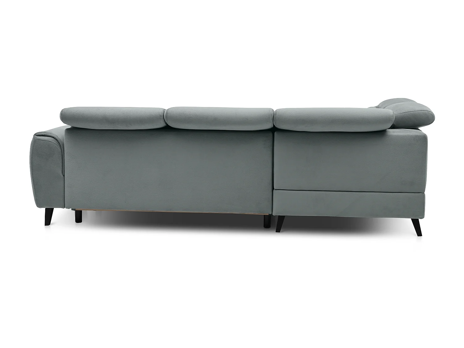 Canapé d'angle gauche convertible tissu gris bleuté Noblesse 255cm