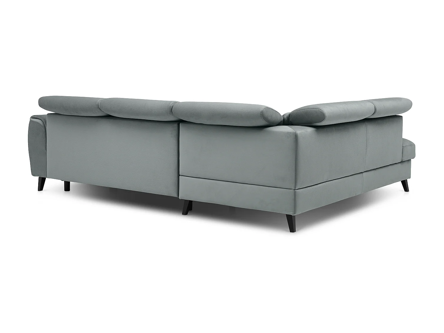 Canapé d'angle gauche convertible tissu gris bleuté Noblesse 255cm