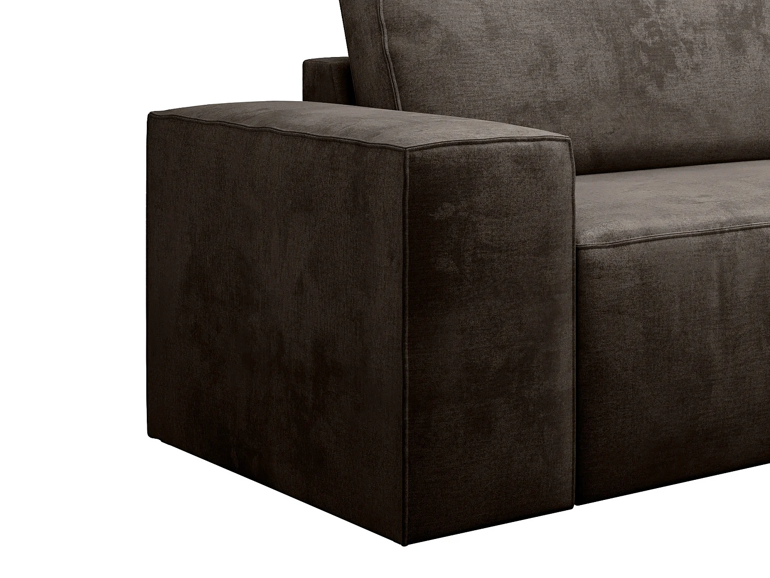 Canapé convertible 4 places velours marron foncé Willace 260cm