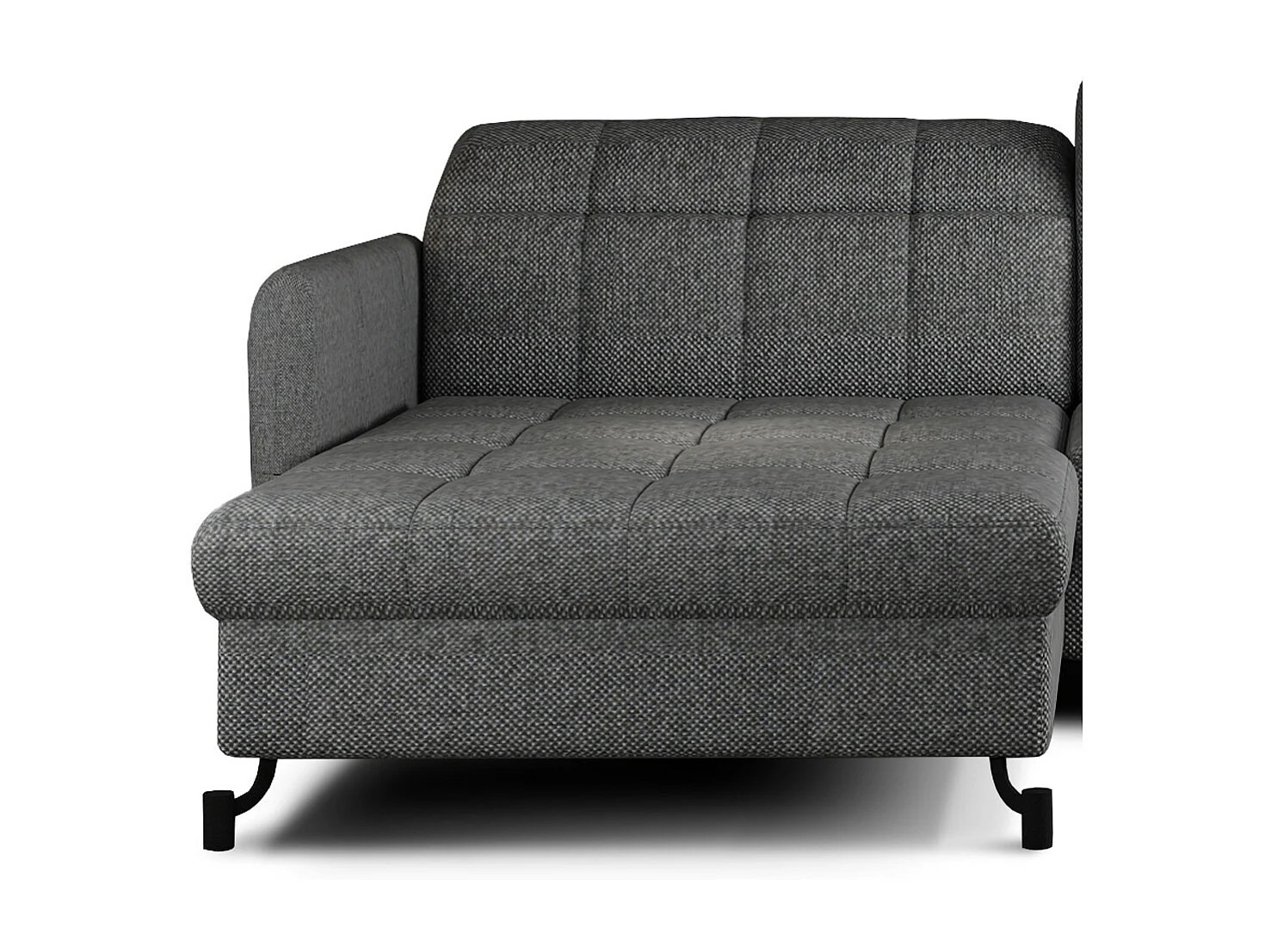 Hoekbank links met verstelbare hoofdsteunen donkergrijze gewatteerde stof Lory 225 cm