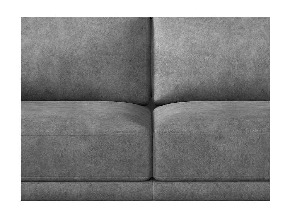 Canapé convertible 3-4 places tissu gris et pieds métal noir Zora 250cm
